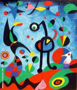Salah satu lukisan gaya surealisme karya Joan Miro berjudul , 