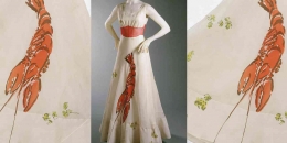Ilustrasi gaun fenomenal hasil karya Elsa Schiaparelli dengan Salvator Dali (Foto: Fashion History Timeline)
