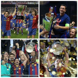 Beberapa prestasi Xavi Hernandez saat masih menjadi pemain Barcelona. Sumber: getty images.