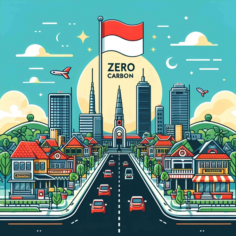 Ilustrasi Zero Carbon di Indonesia
