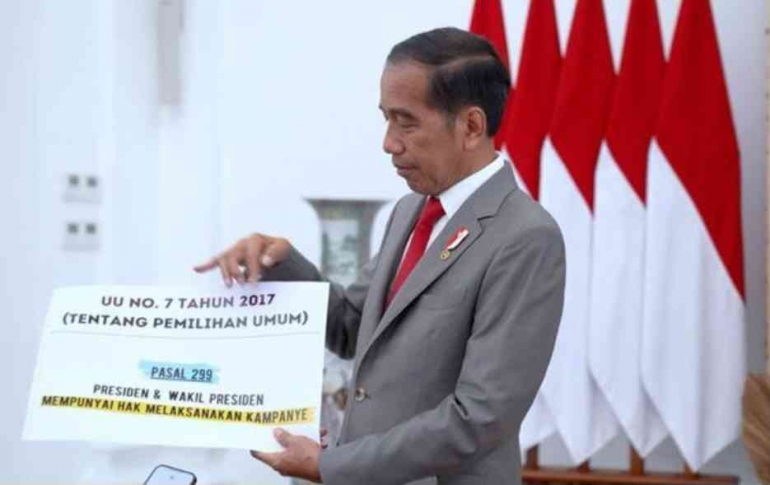 Ilustrasi Gambar saat Presiden Jokowi memaparkan ketidaknetralannya kepada khalayak publik | Dokumen Foto Via Detik.com