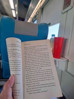 Naik kereta api lebih produktif: tinggal duduk bisa baca buku | Dokpri