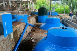 Dua Reaktor Biogas Berkapasitas 1000 Kubik yang Akan Mengubah Kotoran sapi Menjadi Biogas (Dok. Pribadi)