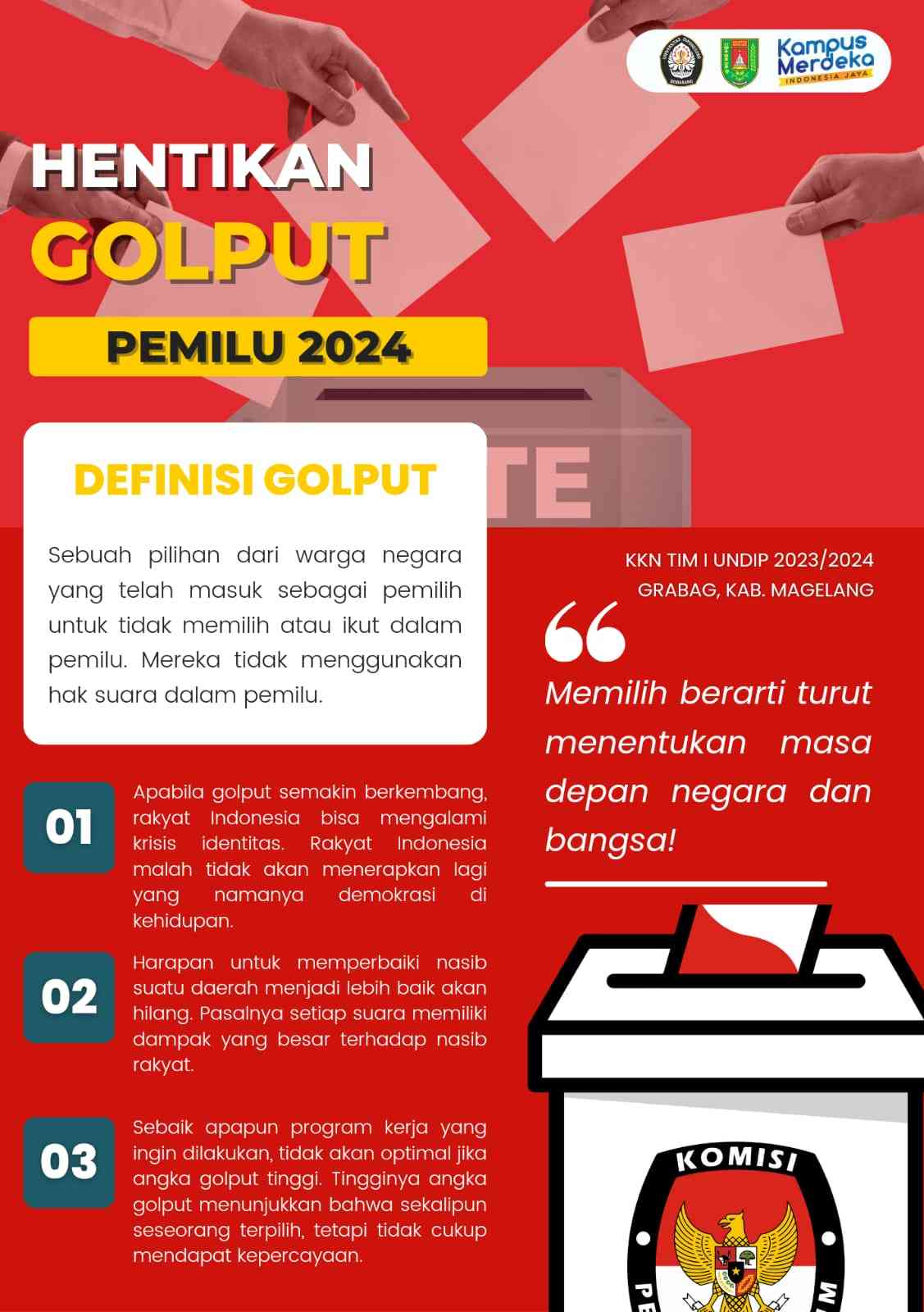 Sosialisasi Anti Golput Oleh KKN UNDIP: Meningkatkan Partisipasi Pemuda ...