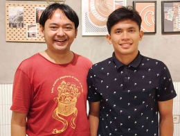 Faqih Maulana pemain Persis Solo dan Arya Pradana Budiarto Marketing Young Football Talents (Dokumen Pribadi penulis)