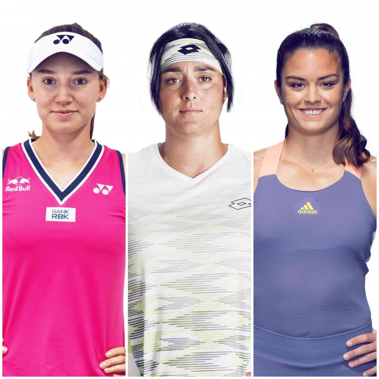 Tiga top 10 player : Elena Rybakina(5), Ons Jabeur(6) dan Maria Sakkari(9), berburu gelar di Abu Dhabi Terbuka 2024. Sumber foto: wtatennis.com