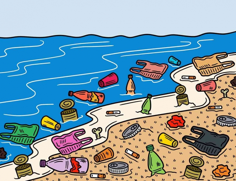 ilustrasi sampah laut| Foto: pixabay.com