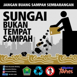 Ilustrasi tidak membuang sampah di sungai (Sumber: Sinam Kecamatan Blimbing)
