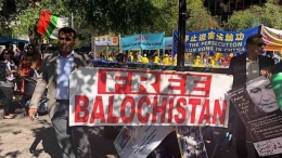 Orang Balochistan berdemo di depan PBB di New York. | Sumber: ANI