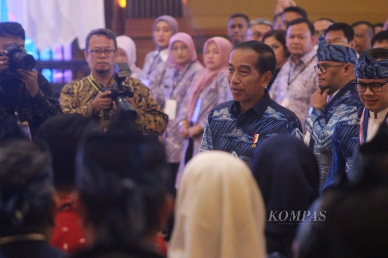 ilustrasi: Presiden Joko Widodo membuka Musyawarah Nasional Luar Biasa (Munaslub) 2023 di Kota Bogor, Jawa Barat. (Foto: KOMPAS/RHAMA PURNA JATI)