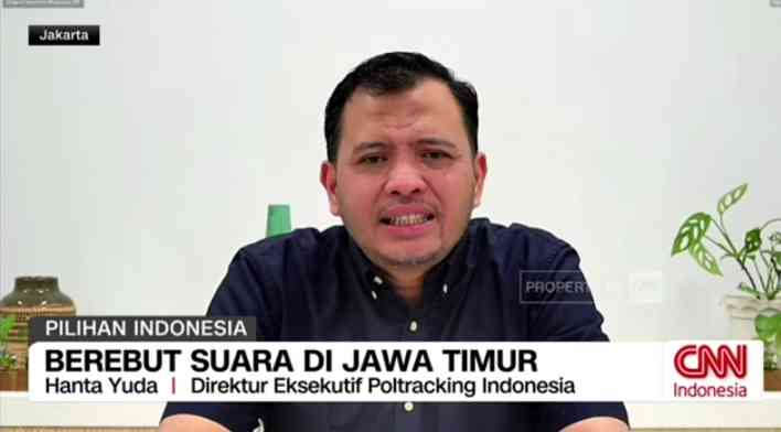 Hanta Yuda, Direktur Eksekutif PoTracking Indonesia (Foto: Tangkapan Layar YouTube Channe CNN Indonesia/Irwan Sabaloku)