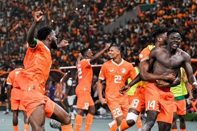 Pantai Gading lolos ke final Piala Afrika setelah menang 1-0 lawan Kongo pada Kamis (8/2/2024) dini hari WIB.(AFP/ISSOUF SANOGO) 