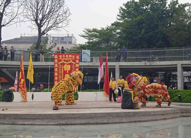 Dokumen pribadi. Pertunjukan Barongsai Taman Literasi. 