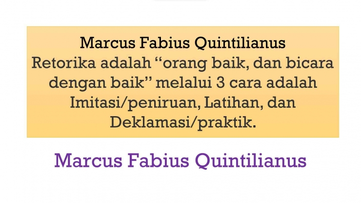 Marcus Fabius Quintilianus, Pendidikan Retorika (1)