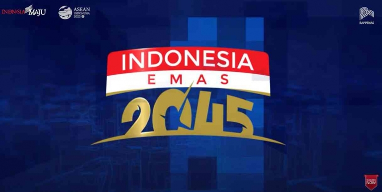 Logo Indonesia Emas 2045. (Sumber Foto: Tangkapan layar dari video di kanal resmi Bappenas RI)