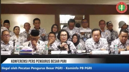 Tangkapan layar Konferensi Pers PB PGRI melalui siaran chanel youtube (Dokpri)