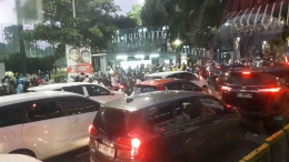 Gambaran situasi bubaran kampanye paslon no urut 2 , semalam di kawasan Gelora Bung Karno (GBK) Foto : Dokpri Amelia