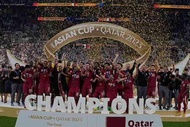Timnas Qatar, juara Piala Asia 2023. Thanassis Stavrakis/AP Photo/bola.net