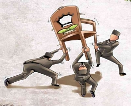 Ilustrasi Kompetisi politik merebut kursi kekuasaan (Sumber Ilustrasi: Hidayatullah.Com)