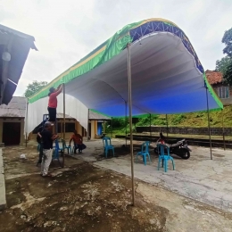 Dokpri. Pemasangan Tenda TPS 31 Desa Balokang Kecamatan/Kota Banjar Jawa Barat. 