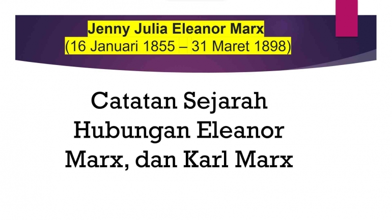 Hubungan Eleanor Marx, dan Karl Marx/dok. pri