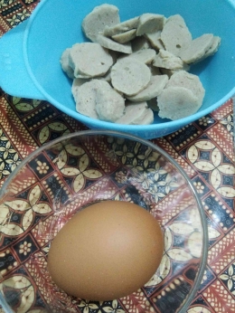 Duo protein hewani : telur ayam dan baso home made | dokpri