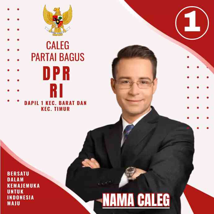 Ilustrasi model template promosi para calon legislatif yang beredar (Foto : desain by Bachtiar via PosterMyWall)