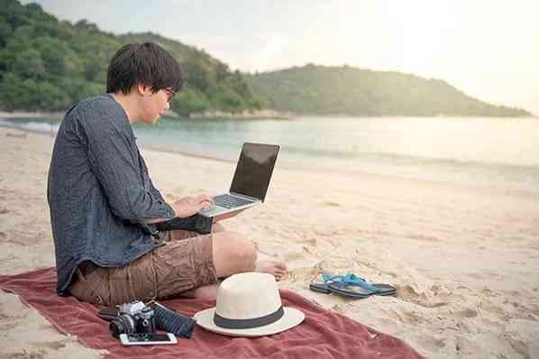 Ilustrasi kehidupan Digital Nomad. Sumber: blog.hubspot.com