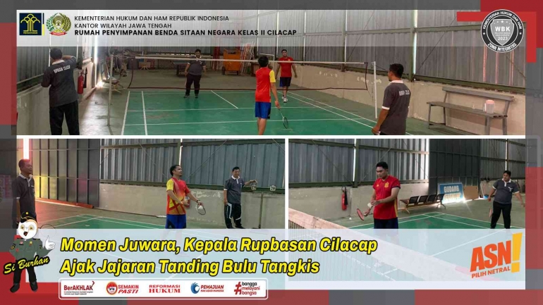 Rupbasan Cilacap Kompak badminton bersama - Dok Humas Rupbasan Cilacap