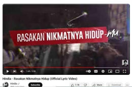 Cuplikan Lirik di Youtube Hindia