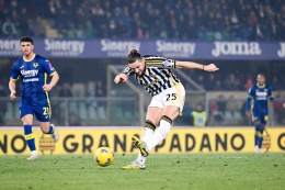 Adrien Rabiot pencetak gol penyeimbang Juventus ke gawang Verona. Sumber: Dokumentasi @JuventusFC