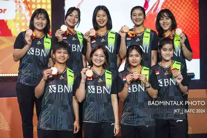 Tim putri Indonesia raih perunggu pada turnamen Badminton Asia Team Championship 2024 (instagram.com/badmintalk_com)