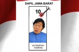 Foto konyol Komeng di Surat Suara Pemilu DPD JawaBarat (ilustrasi via KOMPAS.COM)