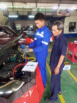 Uji kompetensi keahlian Jurusan Teknik Kendaraan Ringan SMK Angkasa 1 Jakarta (dok. pribadi)