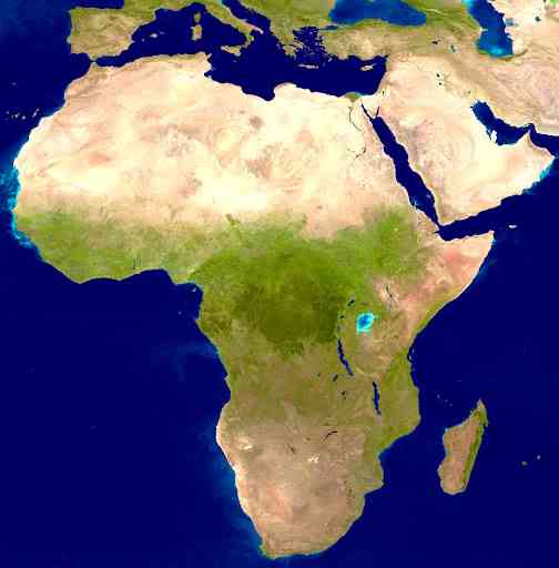 Afrika, benua terbesar kedua di dunia. (sumber: Vidiani)
