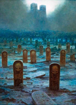 Gambar diambil dari:https://pixelsmerch.com/featured/untitled-the-graves-zdzislaw-beksinski.html