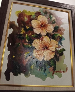 Lukisan bunga karya Pak Sadikin Pard (dokpri)