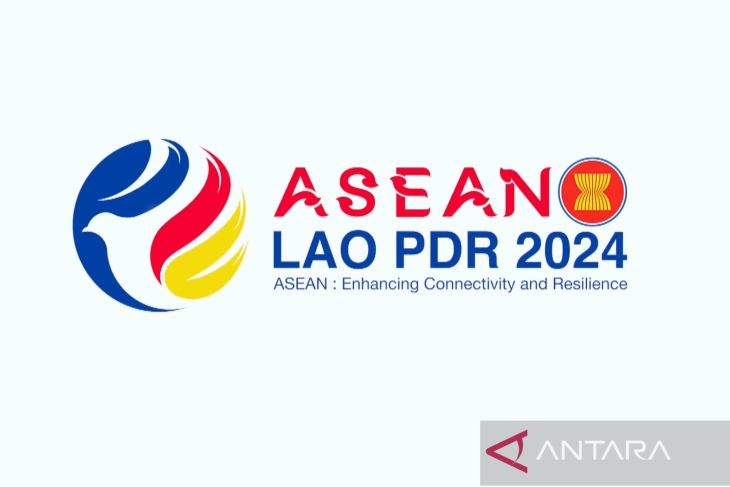 Logo Keketuaan Laos di ASEAN 2024. (ANTARA/Yuni Arisandy) 