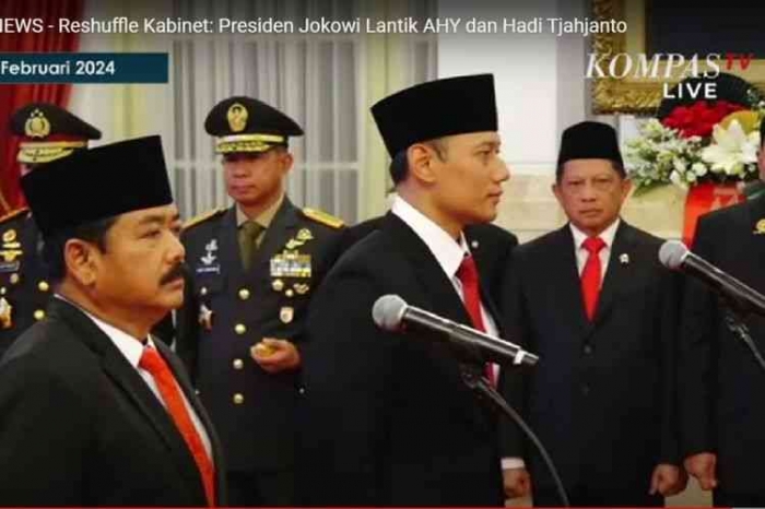 AHY dilantik menjadi Menteri ATR/Kepala BPN. Foto: Kompas.com