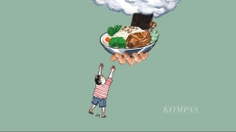 ilustrasi: Asupan gizi pada anak. Makan siang gratis. (Sumber: KOMPAS/HERYUNANTO)