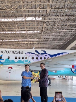 Mr. Susumu Fukunaga dari The Pokemon Company dan Irfan Setiaputra Dirut Garuda Indonesia, dok: @indri