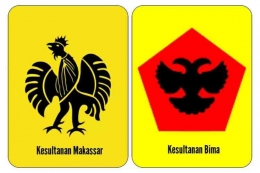 Logo Kesultanan Makassar dan Kesultanan Bima(Google/Tajuk24.c0m)