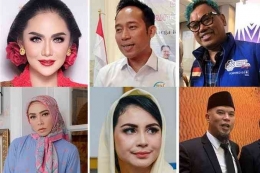 Sejumlah bakal caleg artis maju dalam perhelatan Pemilu 2024. Foto: Kompas.com
