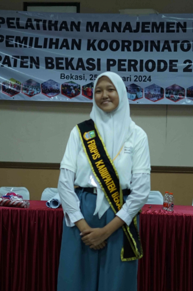 Radva Narabela SMA N 5 tambun selatan Ketua Forpis Kabupaten Bekasi 2024s d 2025 (Dok PMI Kabupaten Bekasi)