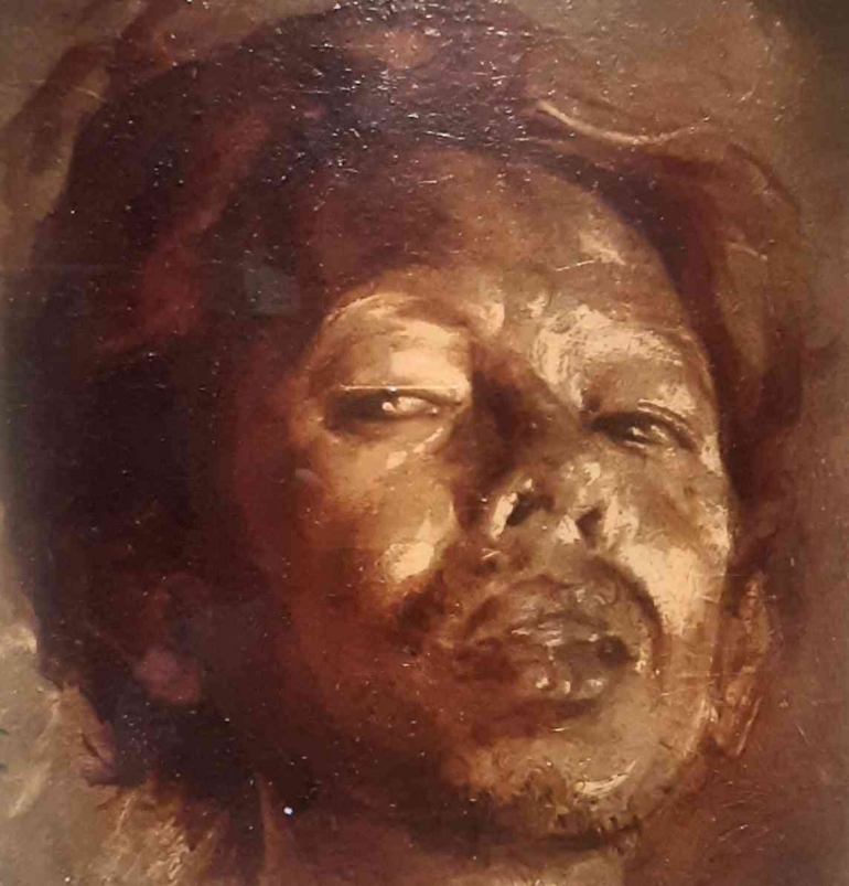 Lukisan diri Affandi saat masih beraliran Naturalisme. Sumber gambar dokumen pribadi. Lokasi Museum Affandi Yogyakarta