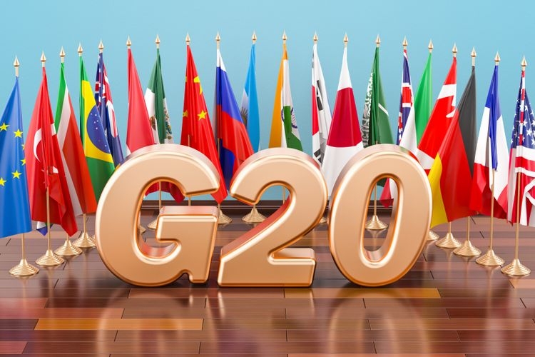 Ilustrasi G20, pertemuan G20. (Sumber: Shutterstock/AlexLMX via kompas.com)