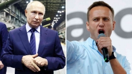 Vladimir Putin and Alexei Navalny (Reuters via SkyNews)