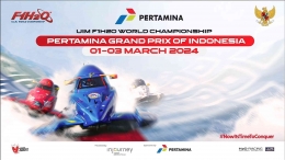 Pertamina menjadi sponsor utama kejuaraan F1H2O Danau Toba 2024. Foto : Screenshot video Latihan hari kedua, f1h2o.com