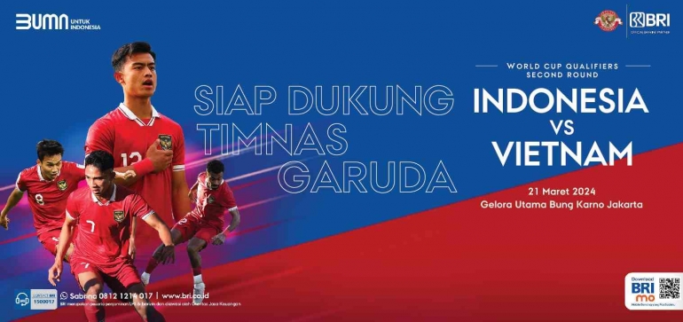Tiket Timnas Indonesia vs Vietnam mulai dijual. (Foto: BRI)