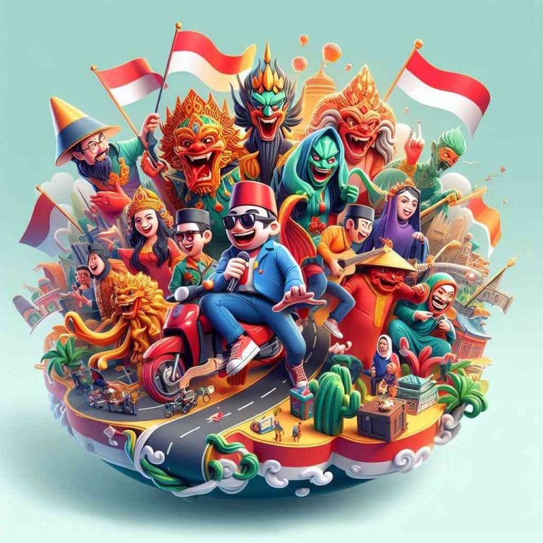 Ilustrasi hari komedi Indonesia - sumber gambar: bing.com (copilot designer)